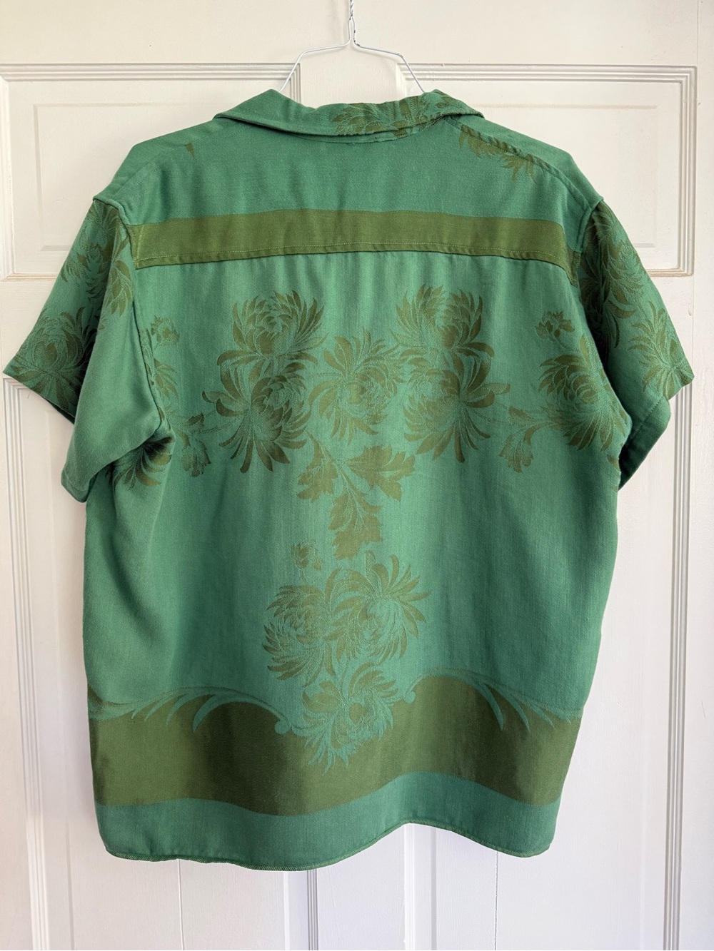 Bode Green Short-Sleeve Camp-Collar Button-Up Shirt - Picture 3 of 4